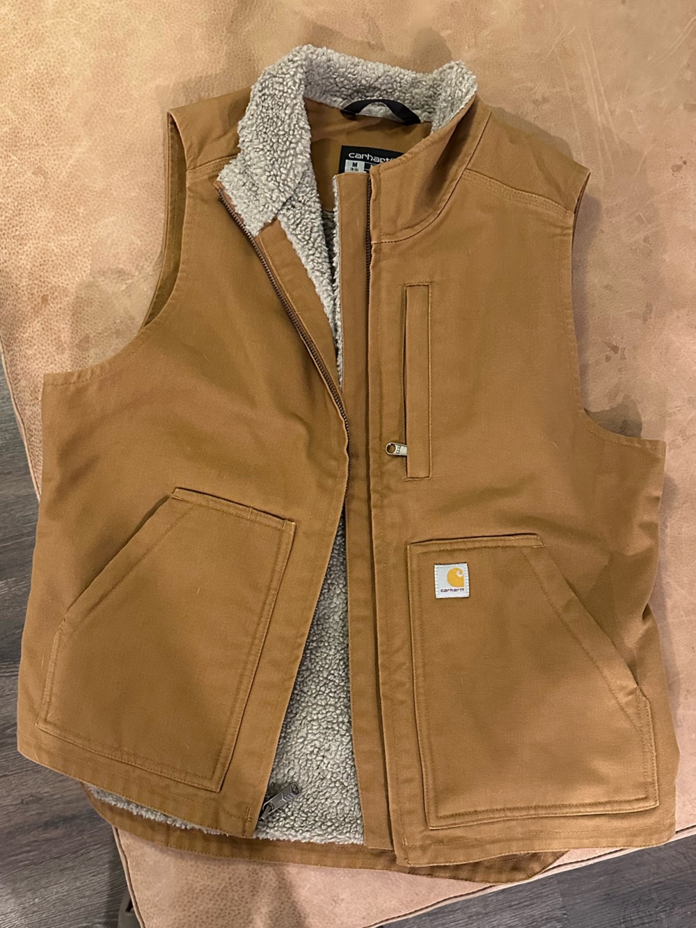 Carhartt Chestnut Brown Sherpa-Lined Work Vest